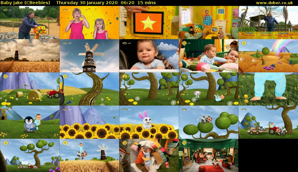 Baby Jake (CBeebies) Thursday 30 January 2020 06:20 - 06:35