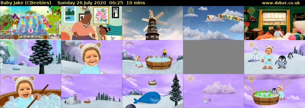 Baby Jake (CBeebies) Sunday 26 July 2020 06:25 - 06:35