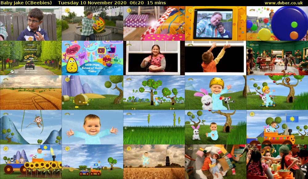 Baby Jake (CBeebies) Tuesday 10 November 2020 06:20 - 06:35