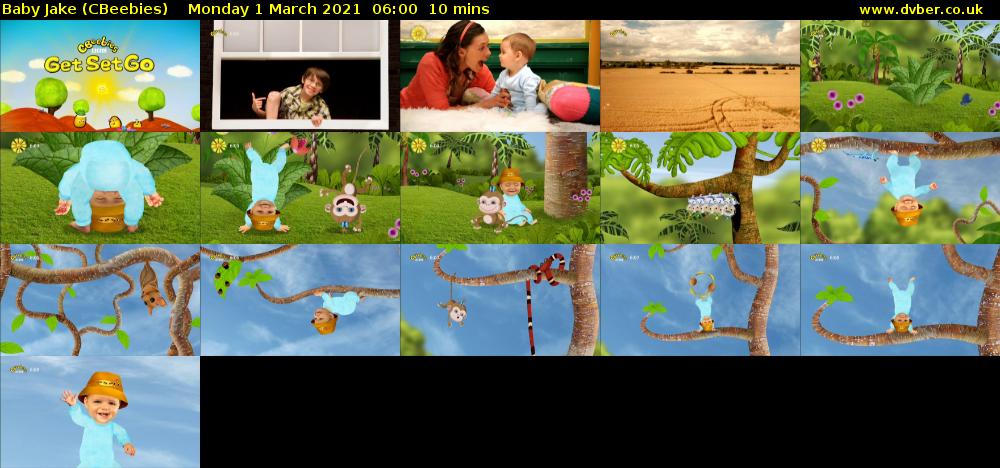 Baby Jake (CBeebies) Monday 1 March 2021 06:00 - 06:10
