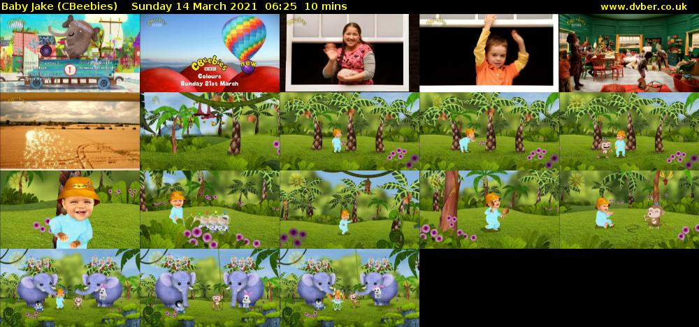 Baby Jake (CBeebies) Sunday 14 March 2021 06:25 - 06:35