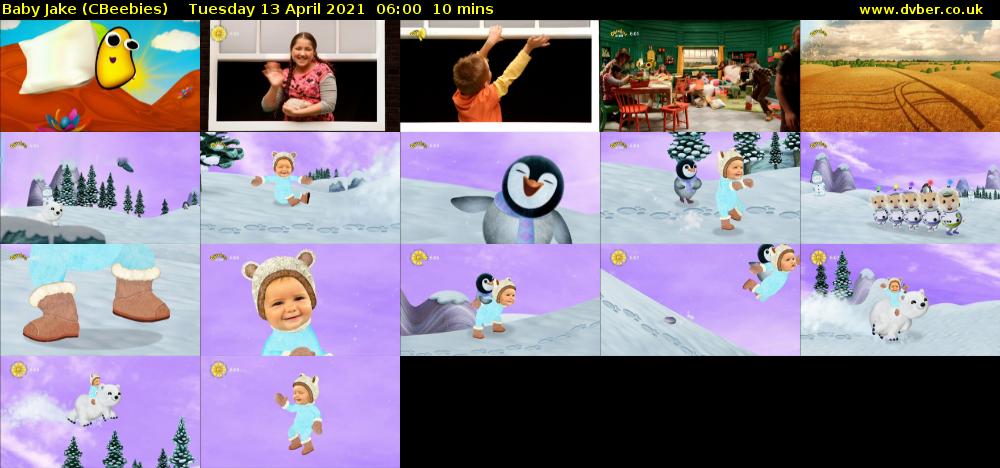 Baby Jake (CBeebies) Tuesday 13 April 2021 06:00 - 06:10