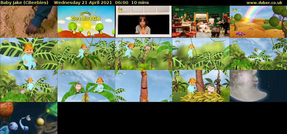 Baby Jake (CBeebies) Wednesday 21 April 2021 06:00 - 06:10