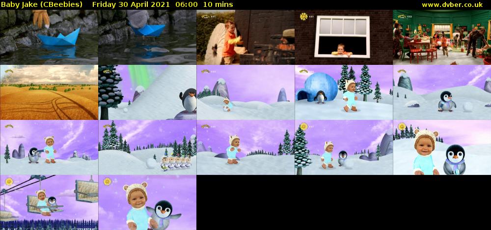 Baby Jake (CBeebies) Friday 30 April 2021 06:00 - 06:10