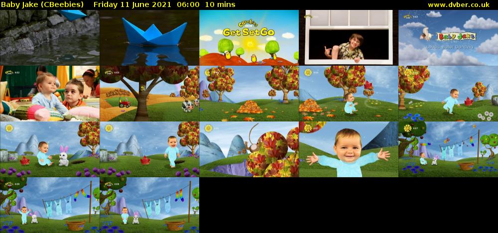 Baby Jake (CBeebies) Friday 11 June 2021 06:00 - 06:10