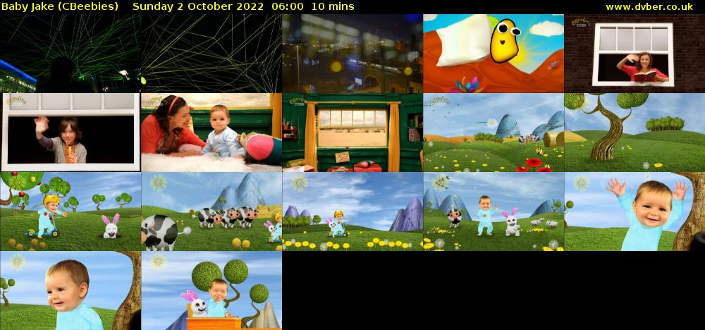 Baby Jake (CBeebies) Sunday 2 October 2022 06:00 - 06:10