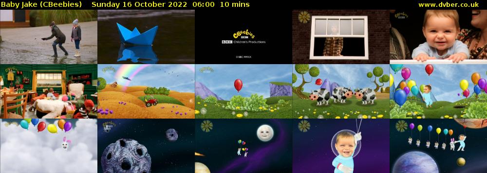 Baby Jake (CBeebies) Sunday 16 October 2022 06:00 - 06:10