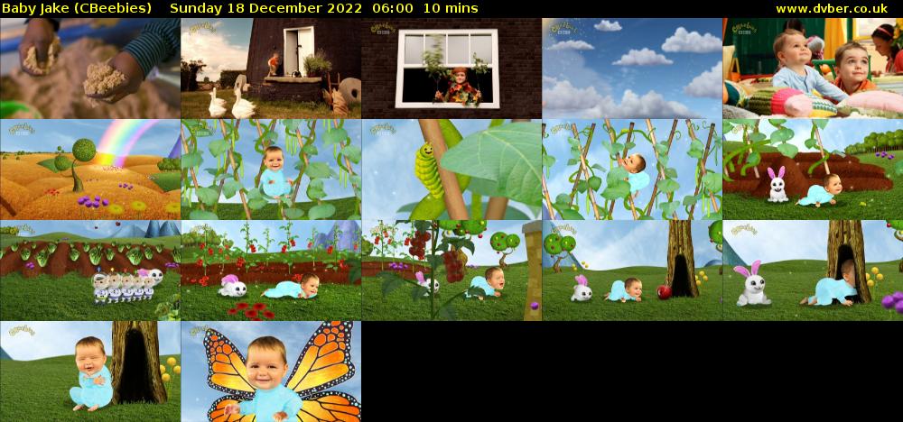Baby Jake (CBeebies) Sunday 18 December 2022 06:00 - 06:10