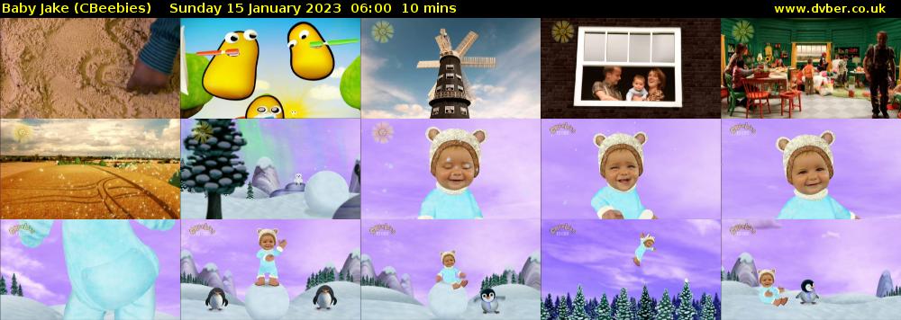 Baby Jake (CBeebies) Sunday 15 January 2023 06:00 - 06:10