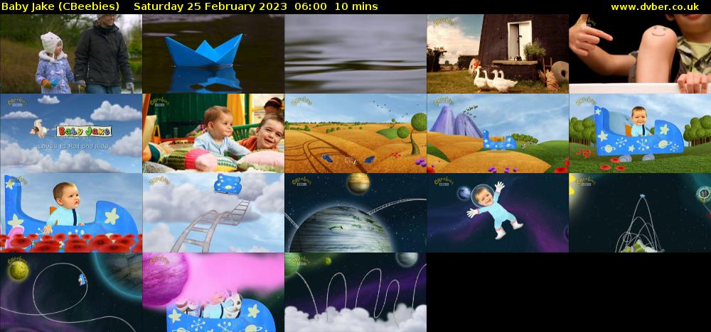 Baby Jake (CBeebies) Saturday 25 February 2023 06:00 - 06:10