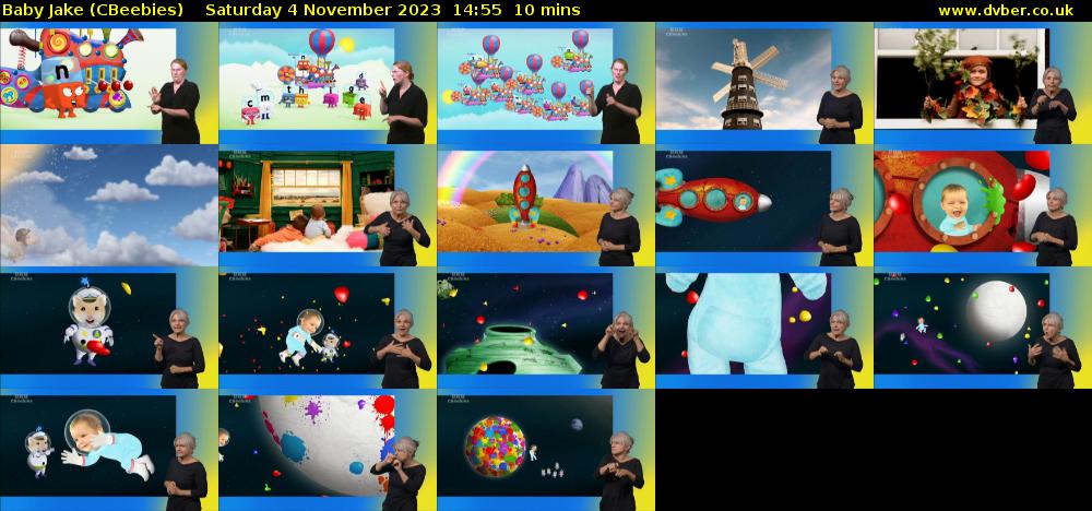 Baby Jake (CBeebies) Saturday 4 November 2023 14:55 - 15:05