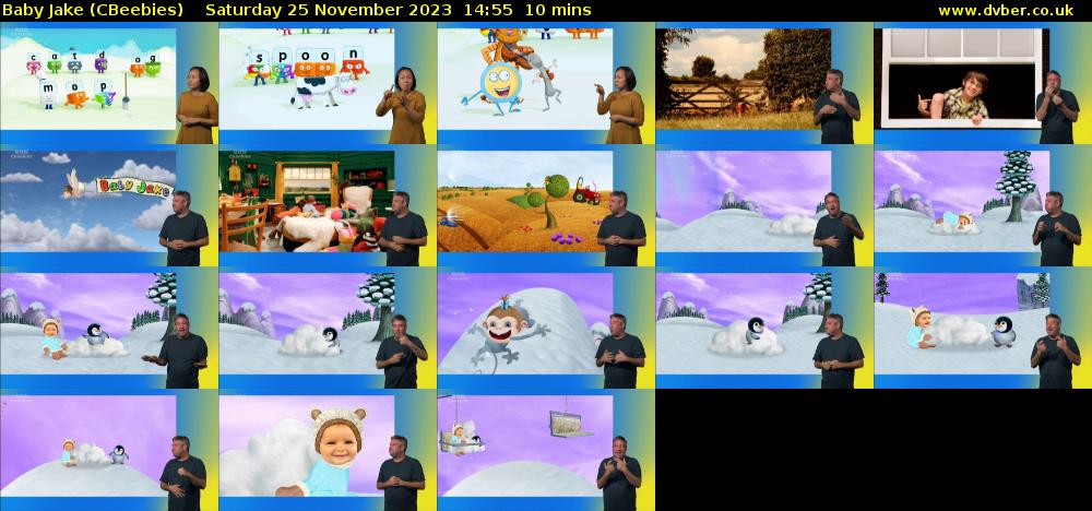 Baby Jake (CBeebies) Saturday 25 November 2023 14:55 - 15:05