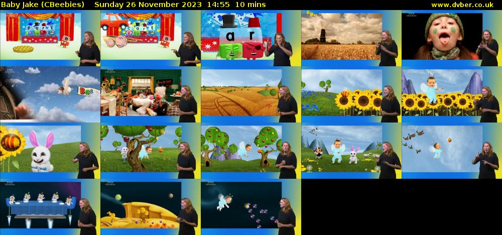 Baby Jake (CBeebies) Sunday 26 November 2023 14:55 - 15:05