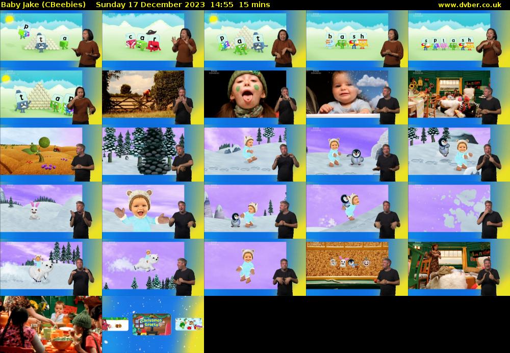 Baby Jake (CBeebies) Sunday 17 December 2023 14:55 - 15:10