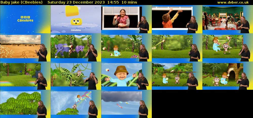 Baby Jake (CBeebies) Saturday 23 December 2023 14:55 - 15:05