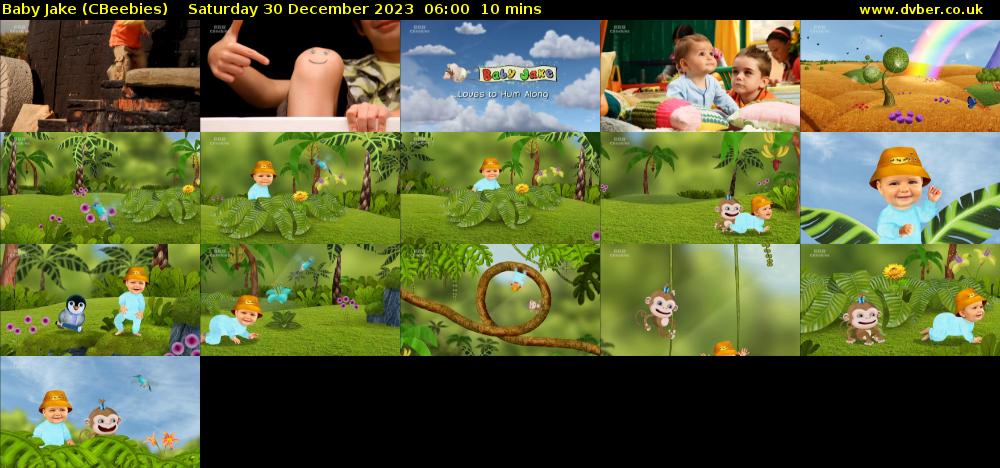Baby Jake (CBeebies) Saturday 30 December 2023 06:00 - 06:10