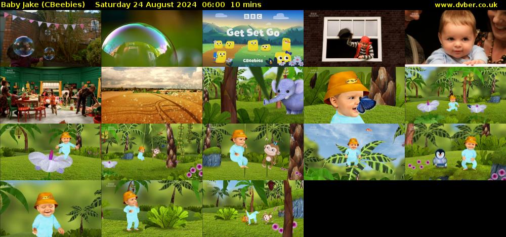 Baby Jake (CBeebies) Saturday 24 August 2024 06:00 - 06:10