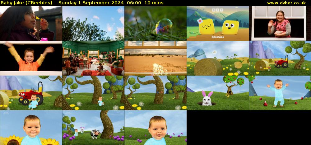 Baby Jake (CBeebies) Sunday 1 September 2024 06:00 - 06:10