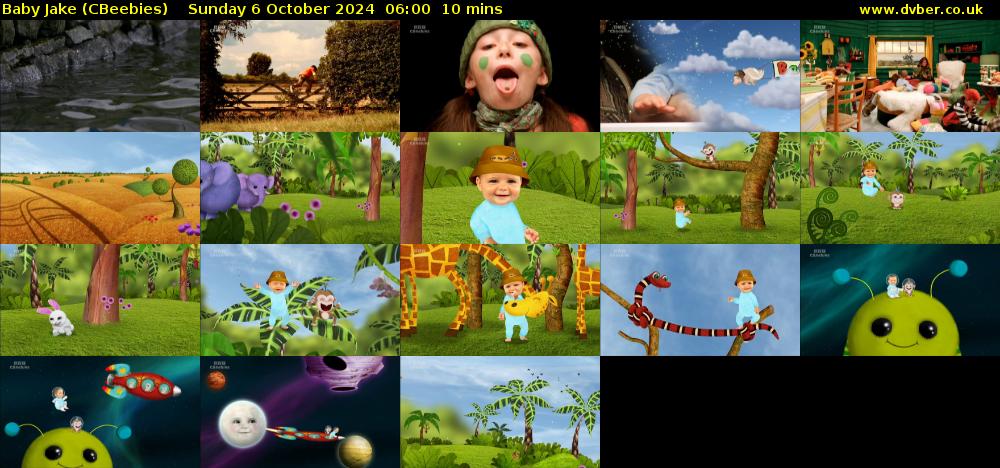 Baby Jake (CBeebies) Sunday 6 October 2024 06:00 - 06:10