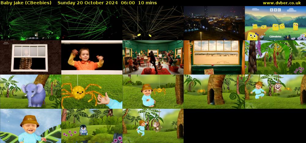 Baby Jake (CBeebies) Sunday 20 October 2024 06:00 - 06:10