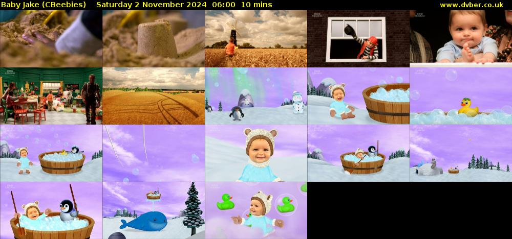 Baby Jake (CBeebies) Saturday 2 November 2024 06:00 - 06:10