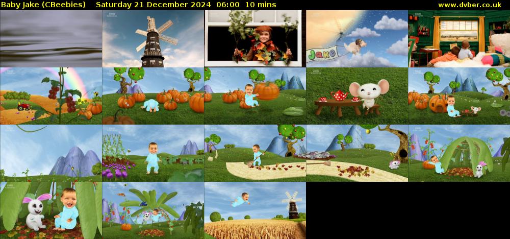 Baby Jake (CBeebies) Saturday 21 December 2024 06:00 - 06:10