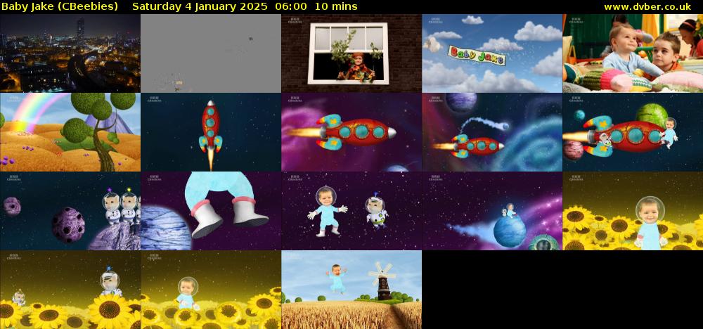 Baby Jake (CBeebies) Saturday 4 January 2025 06:00 - 06:10