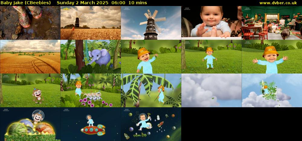 Baby Jake (CBeebies) Sunday 2 March 2025 06:00 - 06:10
