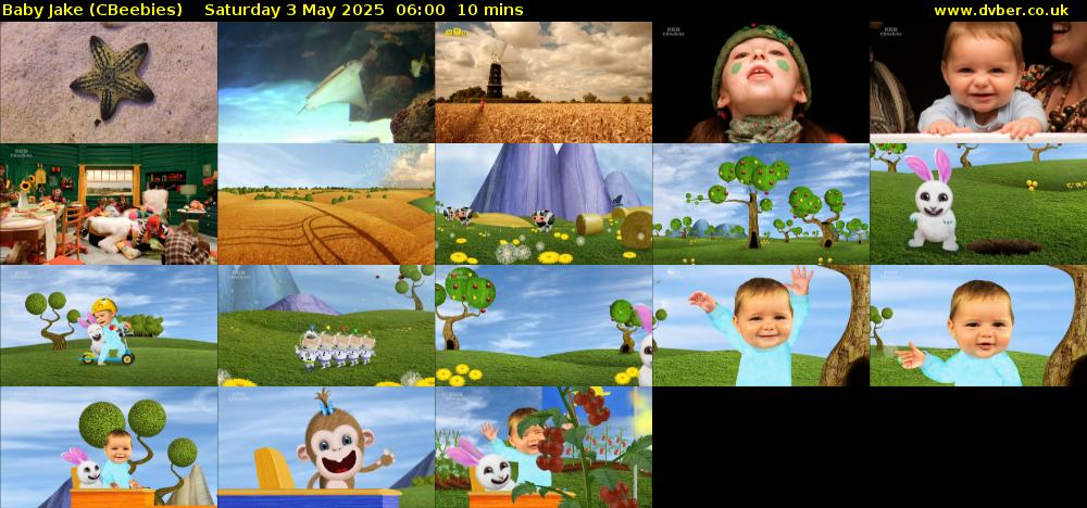 Baby Jake (CBeebies) Saturday 3 May 2025 06:00 - 06:10