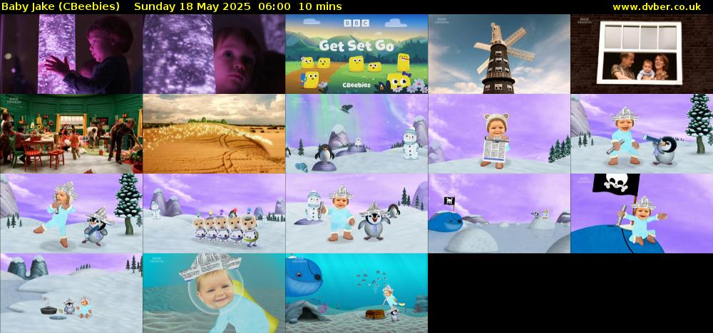 Baby Jake (CBeebies) Sunday 18 May 2025 06:00 - 06:10
