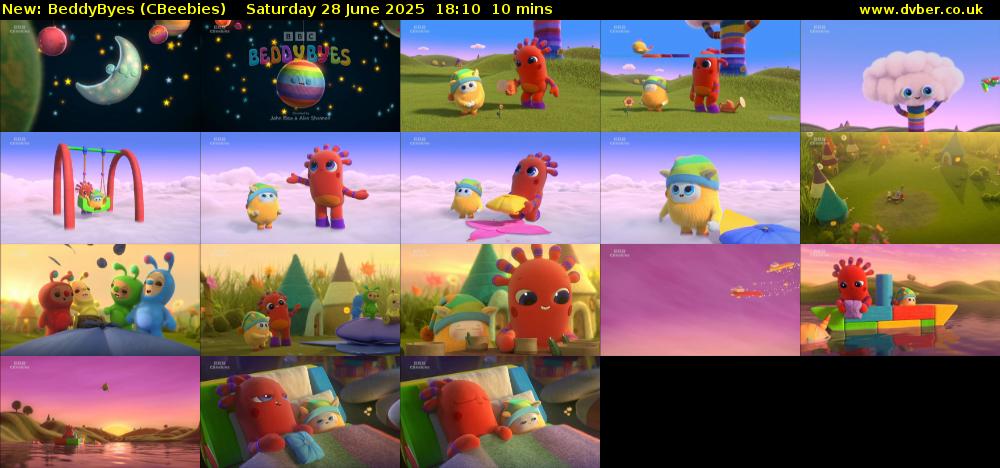 BeddyByes (CBeebies) Saturday 28 June 2025 18:10 - 18:20