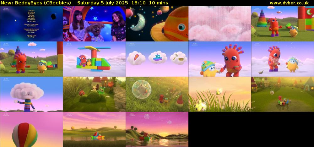 BeddyByes (CBeebies) Saturday 5 July 2025 18:10 - 18:20