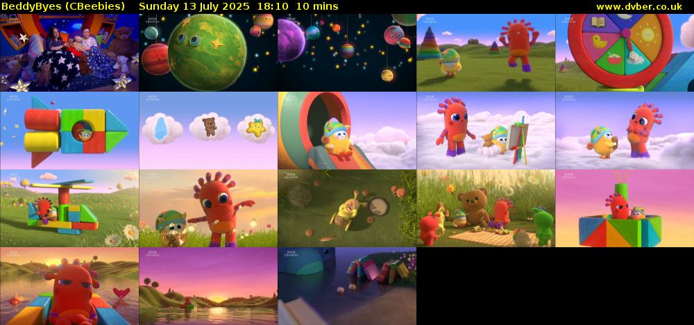 BeddyByes (CBeebies) Sunday 13 July 2025 18:10 - 18:20