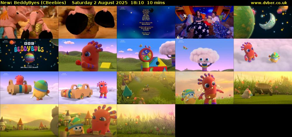 BeddyByes (CBeebies) Saturday 2 August 2025 18:10 - 18:20
