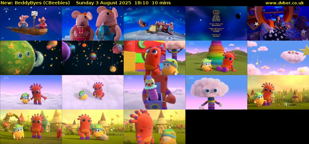 BeddyByes (CBeebies) Sunday 3 August 2025 18:10 - 18:20