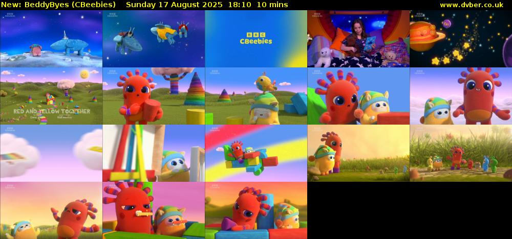 BeddyByes (CBeebies) Sunday 17 August 2025 18:10 - 18:20