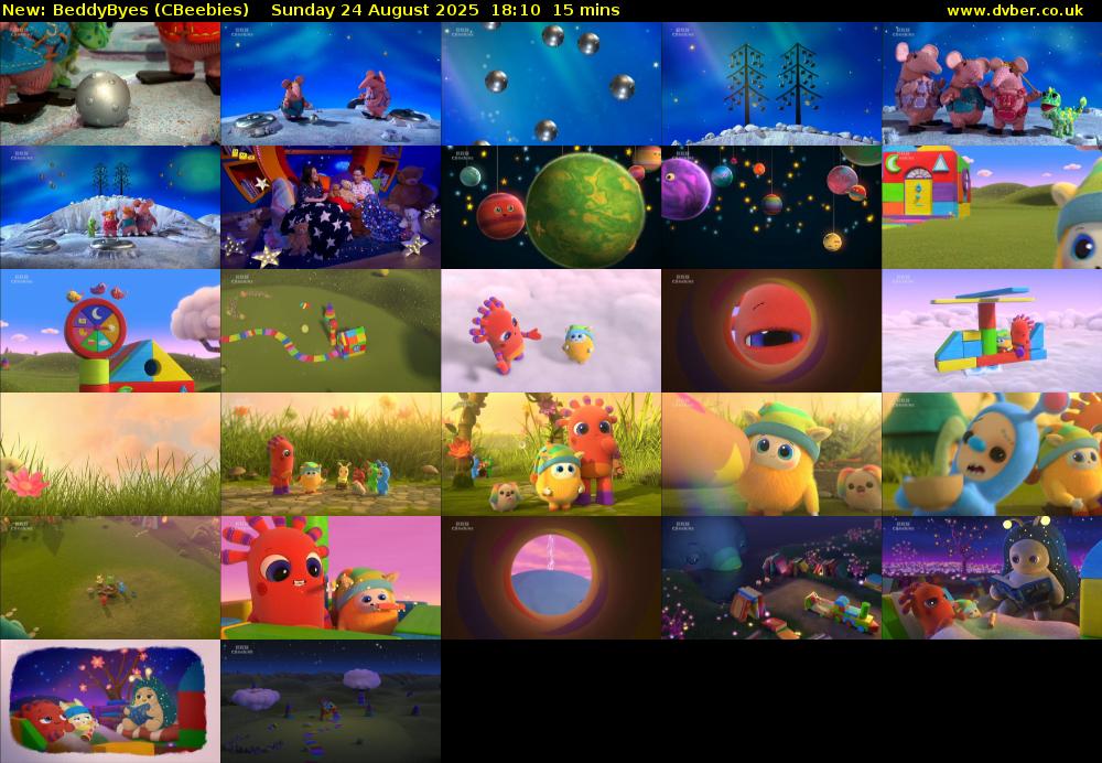 BeddyByes (CBeebies) Sunday 24 August 2025 18:10 - 18:25