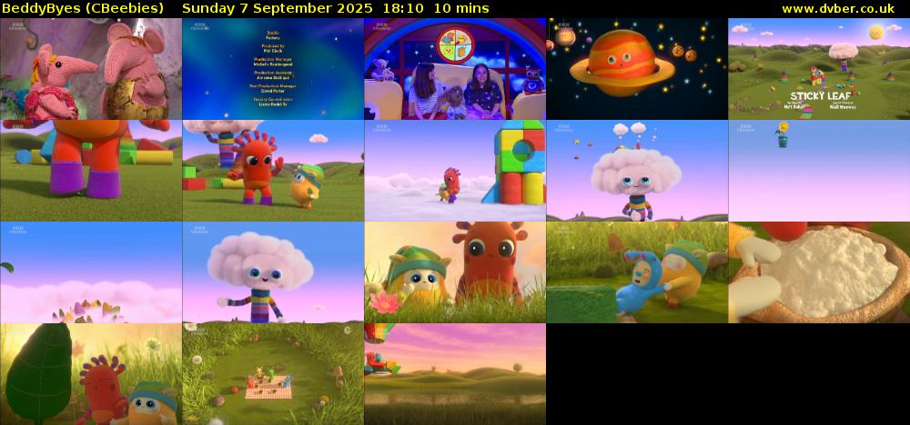 BeddyByes (CBeebies) Sunday 7 September 2025 18:10 - 18:20