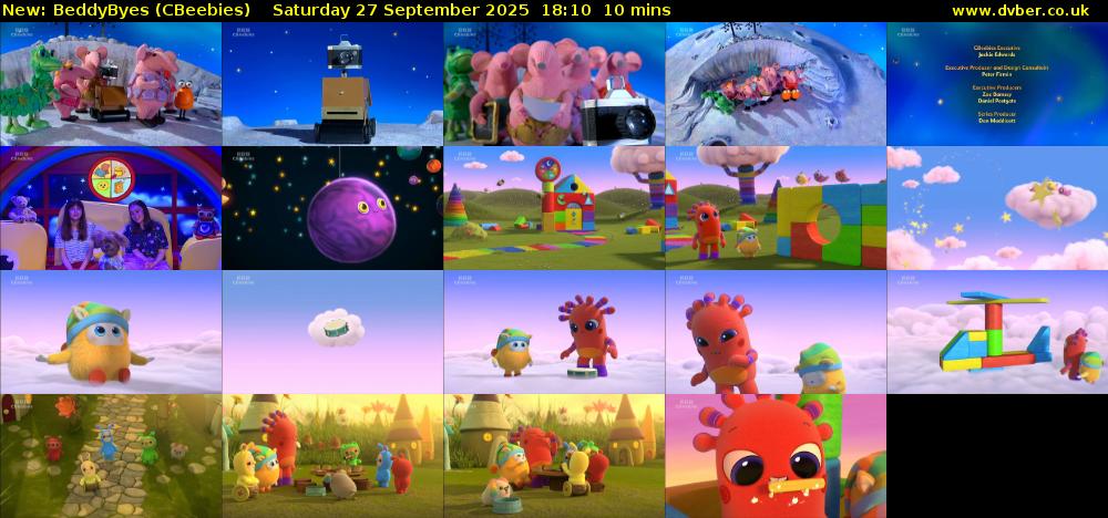 BeddyByes (CBeebies) Saturday 27 September 2025 18:10 - 18:20