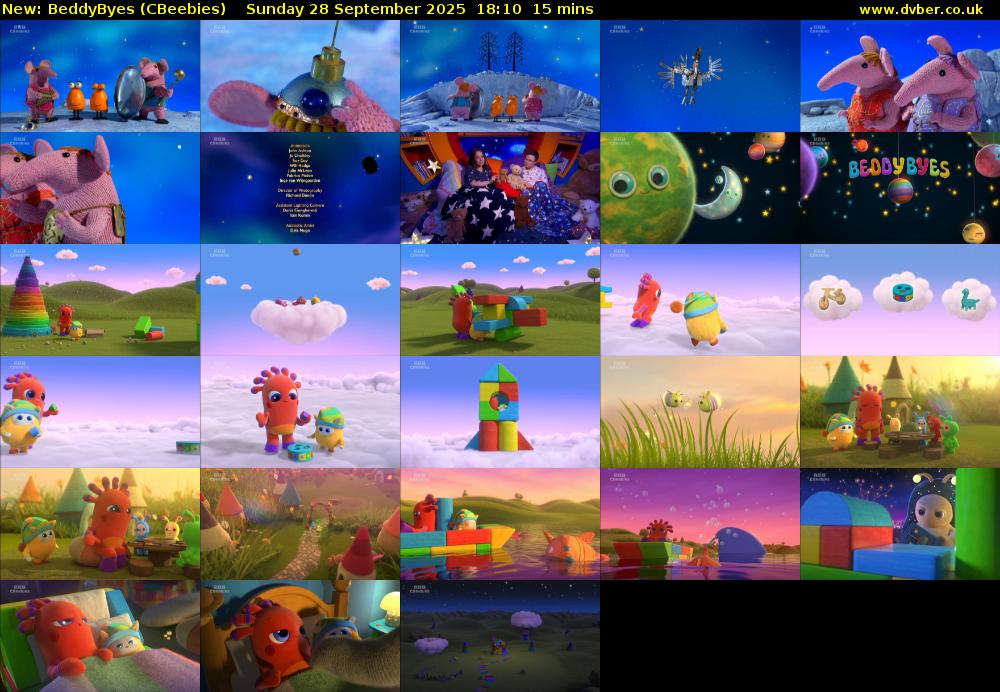 BeddyByes (CBeebies) Sunday 28 September 2025 18:10 - 18:25
