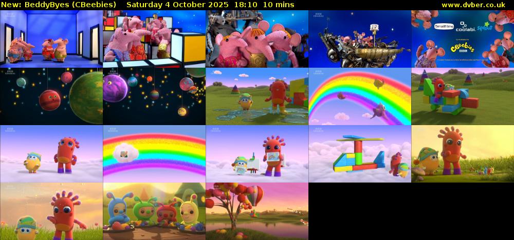 BeddyByes (CBeebies) Saturday 4 October 2025 18:10 - 18:20