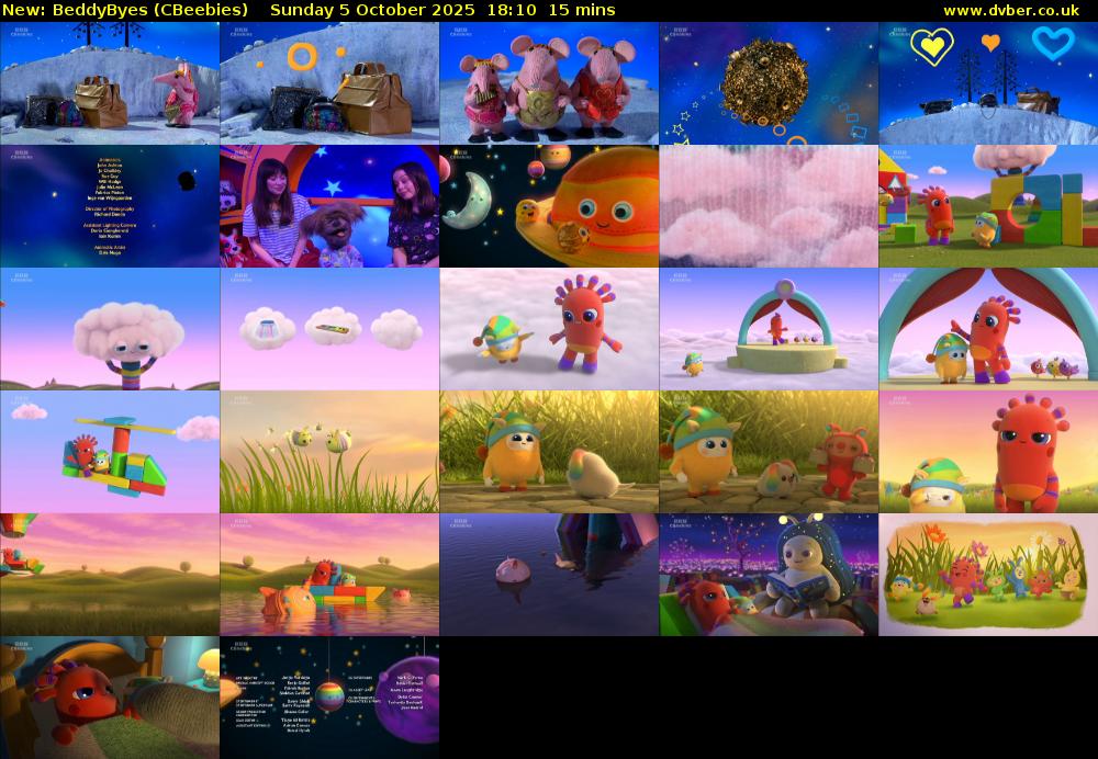 BeddyByes (CBeebies) Sunday 5 October 2025 18:10 - 18:25