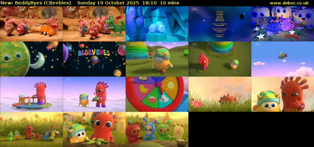 BeddyByes (CBeebies) Sunday 19 October 2025 18:10 - 18:20