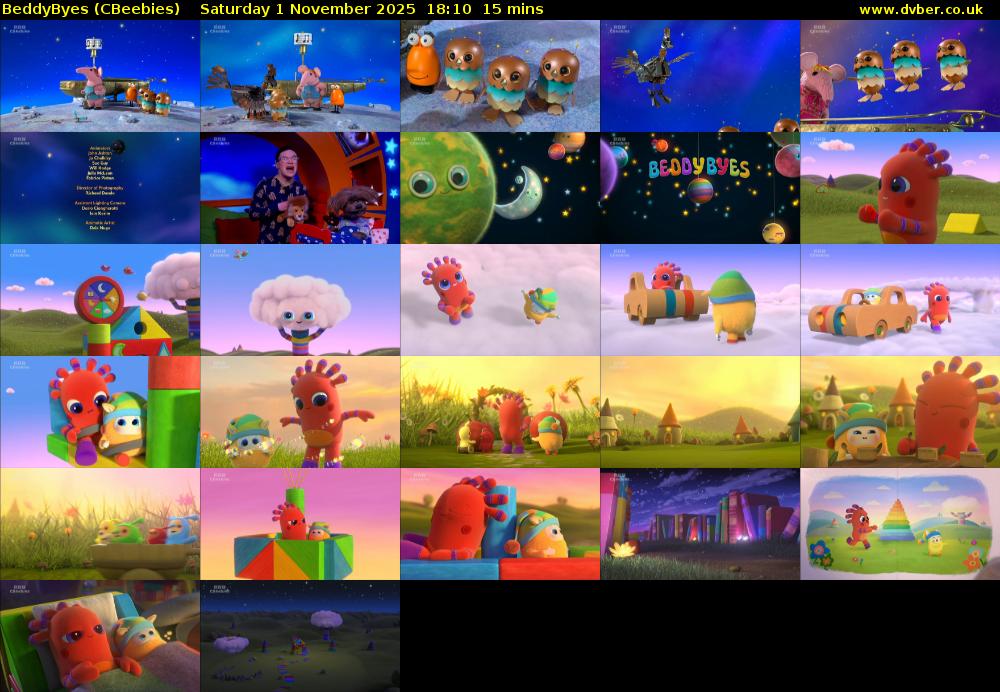 BeddyByes (CBeebies) Saturday 1 November 2025 18:10 - 18:25