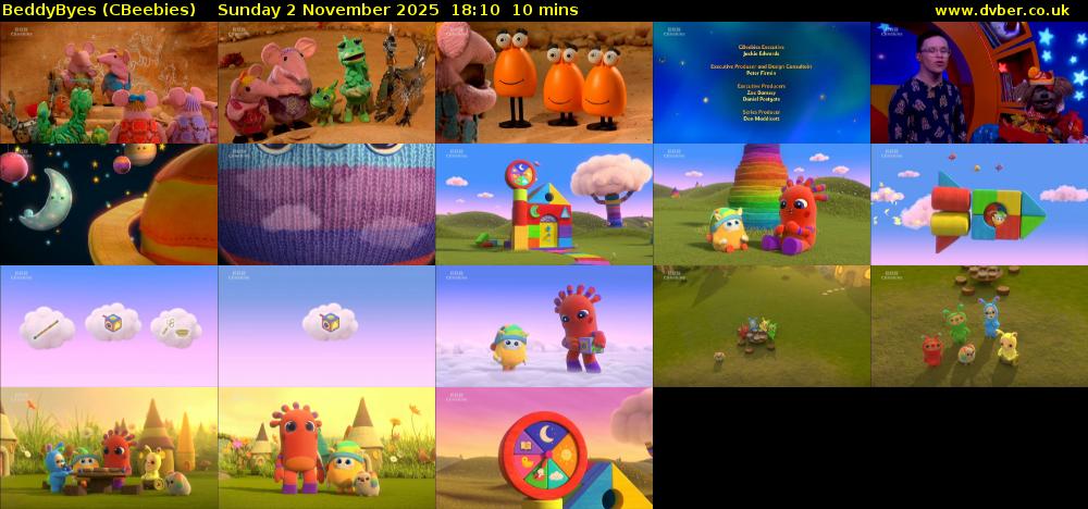 BeddyByes (CBeebies) Sunday 2 November 2025 18:10 - 18:20