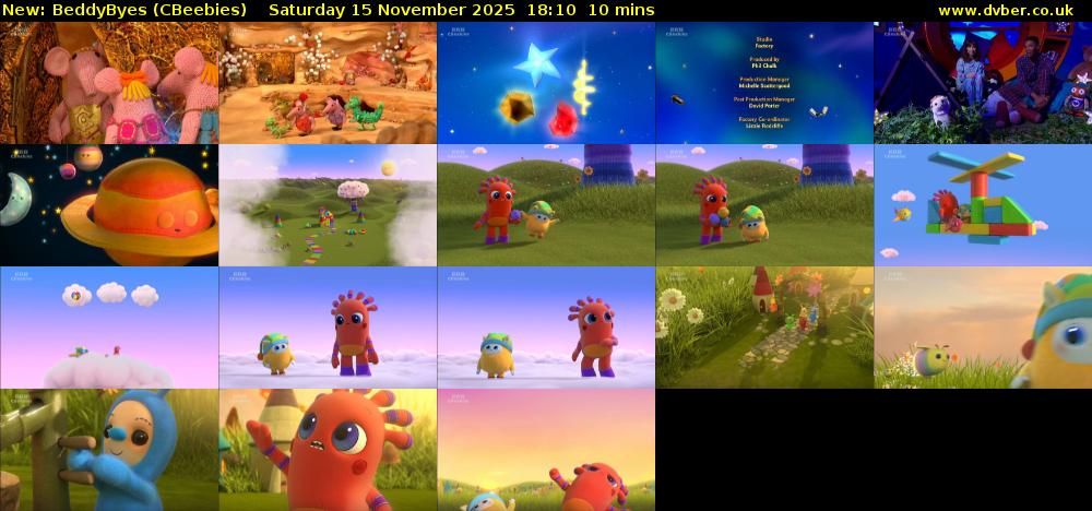 BeddyByes (CBeebies) Saturday 15 November 2025 18:10 - 18:20