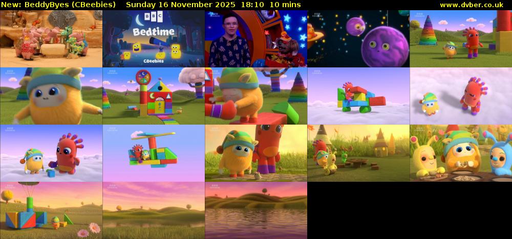 BeddyByes (CBeebies) Sunday 16 November 2025 18:10 - 18:20