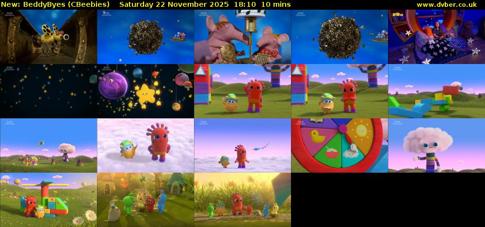 BeddyByes (CBeebies) Saturday 22 November 2025 18:10 - 18:20