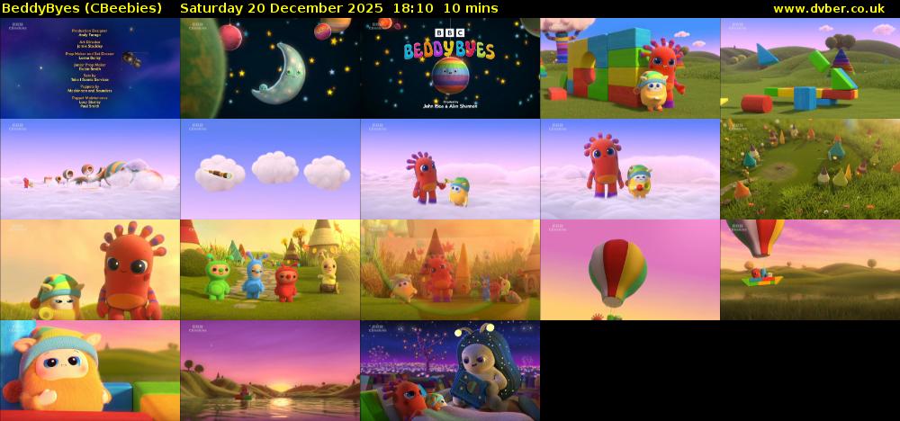 BeddyByes (CBeebies) Saturday 20 December 2025 18:10 - 18:20