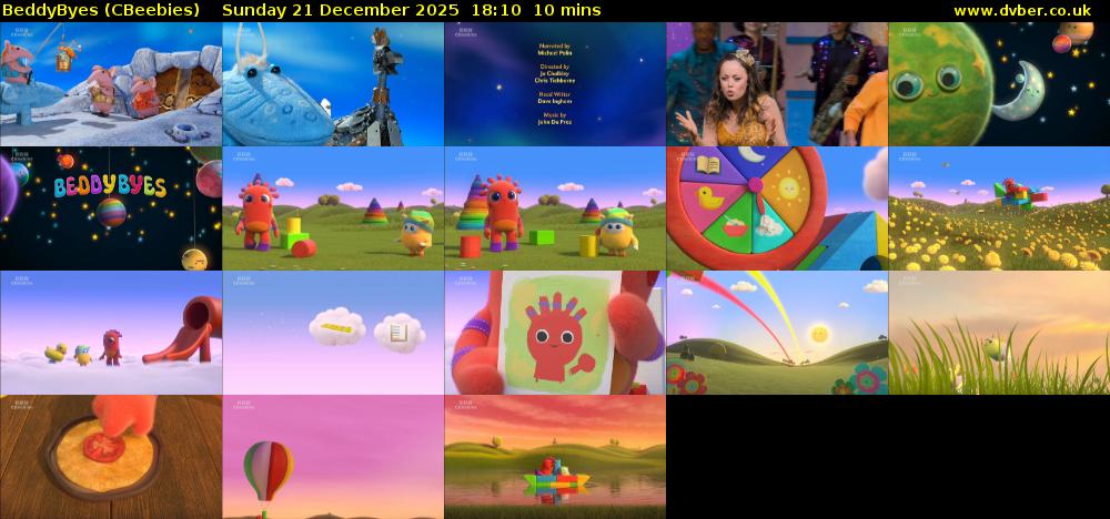 BeddyByes (CBeebies) Sunday 21 December 2025 18:10 - 18:20